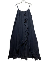Load image into Gallery viewer, Long Asymmetric Linen Dress W/Ruffles