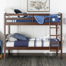 Load image into Gallery viewer, Espresso Wood Twin Bunk Bed