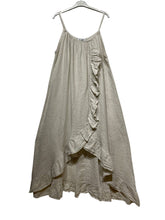 Load image into Gallery viewer, Long Asymmetric Linen Dress W/Ruffles