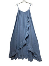 Load image into Gallery viewer, Long Asymmetric Linen Dress W/Ruffles