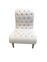 Load image into Gallery viewer, Light Linen Armless Button Living Room Chair