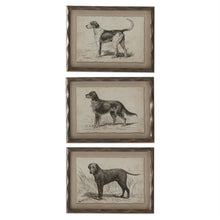 Load image into Gallery viewer, Ornate Brown Wood Framed Dog Prints
