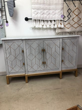 Load image into Gallery viewer, Soft Gray & Brass Buffet Server