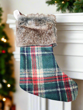 Load image into Gallery viewer, 14"H Fabric Flannel Stocking