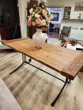 Load image into Gallery viewer, Handmade Industrial Solid Wood and Metal Desk