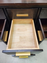 Load image into Gallery viewer, Brown and Gold Wood Buffet Cabinet