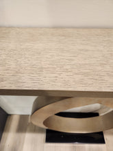 Load image into Gallery viewer, Wood and Gold Loophole Console Table