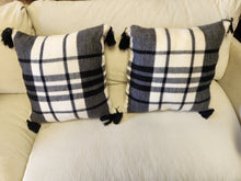 Load image into Gallery viewer, Black & White Plaid Throw Pillow