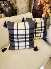 Load image into Gallery viewer, Black & White Plaid Throw Pillow