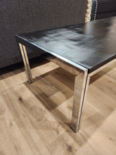Load image into Gallery viewer, Black Wood & Chrome Coffee Table & Side Table Set