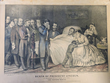 Load image into Gallery viewer, Vintage Death Of President Lincoln Poster by Currier &amp; Ives
