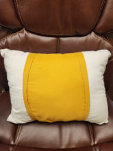 Load image into Gallery viewer, White w/ Yellow Stripe Lumbar Throw Pillow