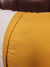 Load image into Gallery viewer, White w/ Yellow Stripe Lumbar Throw Pillow