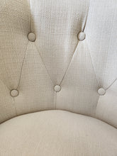 Load image into Gallery viewer, White Tufted Barrel Chair w/ Nailhead Accents