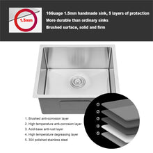 Load image into Gallery viewer, 23" Undermount Single Bowl Stainless Steel Kitchen Sink