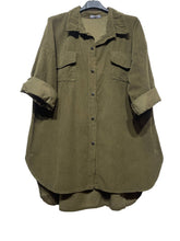 Load image into Gallery viewer, Long Velvet Botton Down Shirt