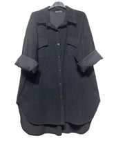 Load image into Gallery viewer, Long Velvet Botton Down Shirt
