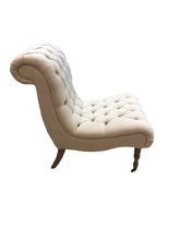 Load image into Gallery viewer, Light Linen Armless Button Living Room Chair