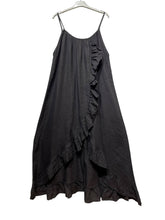 Load image into Gallery viewer, Long Asymmetric Linen Dress W/Ruffles