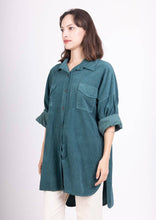 Load image into Gallery viewer, Long Velvet Botton Down Shirt