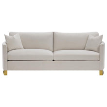 Load image into Gallery viewer, CLEARANCE Cream Curved Standard Sofa w/ Gold Legs