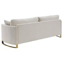 Load image into Gallery viewer, CLEARANCE Cream Curved Standard Sofa w/ Gold Legs