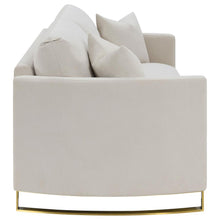 Load image into Gallery viewer, CLEARANCE Cream Curved Standard Sofa w/ Gold Legs