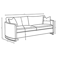 Load image into Gallery viewer, CLEARANCE Cream Curved Standard Sofa w/ Gold Legs