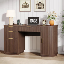 Load image into Gallery viewer, Mid Century Modern Fluted Executive Desk