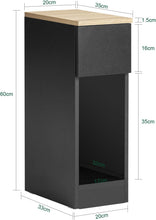 Load image into Gallery viewer, Black Modern Narrow End Tables, Set of 2