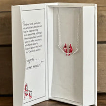 Load image into Gallery viewer, Cardinals On A Silver Tone Branch Necklace