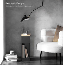 Load image into Gallery viewer, Black Modern Narrow End Tables, Set of 2