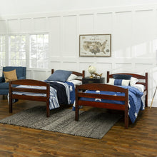 Load image into Gallery viewer, Espresso Wood Twin Bunk Bed