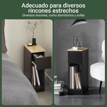 Load image into Gallery viewer, Black Modern Narrow End Tables, Set of 2
