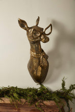 Load image into Gallery viewer, Brass Doe Wall Head – Margie with Glasses