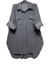 Load image into Gallery viewer, Long Velvet Botton Down Shirt