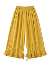 Load image into Gallery viewer, Wide Leg Cotton Pants W/Eyelet Embroidery