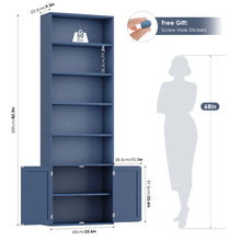 Load image into Gallery viewer, Tall Blue Bookshelf And Bookcase