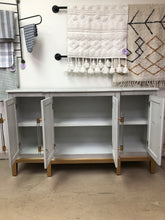 Load image into Gallery viewer, Soft Gray & Brass Buffet Server