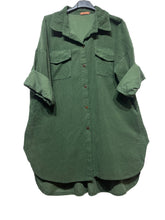 Load image into Gallery viewer, Long Velvet Botton Down Shirt