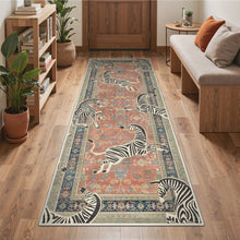 Load image into Gallery viewer, 2x6 Allandale Zebra Print Red / Black Machine Washable Non-Slip Runner