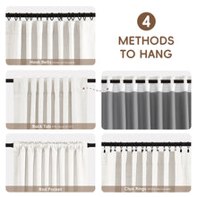 Load image into Gallery viewer, Beige Faux Linen Thermal 100% Blackout Curtains, Set of 2