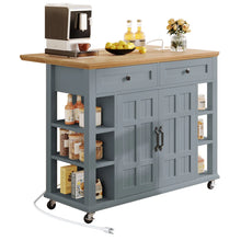 Load image into Gallery viewer, Rolling Kitchen Cart Island with Foldable Tabletop