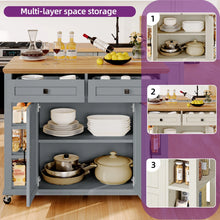 Load image into Gallery viewer, Rolling Kitchen Cart Island with Foldable Tabletop
