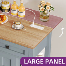 Load image into Gallery viewer, Rolling Kitchen Cart Island with Foldable Tabletop