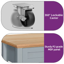 Load image into Gallery viewer, Rolling Kitchen Cart Island with Foldable Tabletop