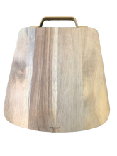 Load image into Gallery viewer, Acacia Wood Cutting Board with Gold Metal Handle