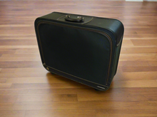 Load image into Gallery viewer, Black Vintage Suitcase