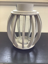 Load image into Gallery viewer, Distressed Gray Wooden Candle Lantern