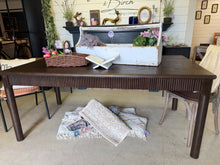 Load image into Gallery viewer, Waynesville Modern 72'' W Fluted Solid Wood Dining Table with Built-In Storage Drawers